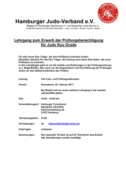 HJV Pr&uuml;ferschulung - Hamburger Judo Verband eV
