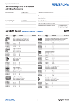 Materialauszug / Liste de matériel / Estratto del