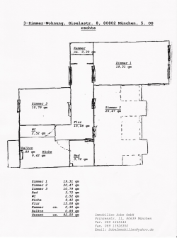 3-Zimmer-Wohnung, Giselastr. 8, 80802 München, 5. OG rechts