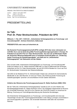 PRESSEMITTEILUNG - Universität Hohenheim