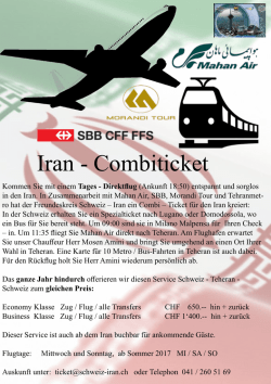 Iran - Combiticket - Freundeskreis Schweiz &ndash; Iran