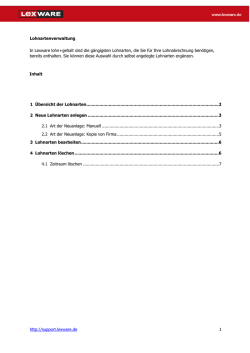 http://support.lexware.de 1 Lohnartenverwaltung In Lexware lohn+