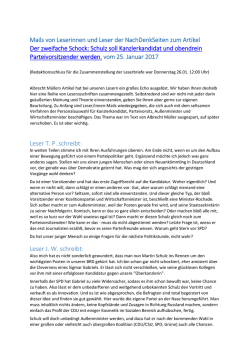 Mails von Leserinnen und Leser der NachDenkSeiten zum Artikel