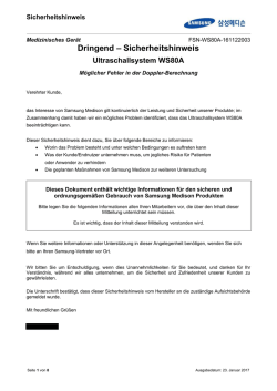 Dringend &ndash; Sicherheitshinweis