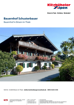 Bauernhof Schusterbauer in Brixen im Thale