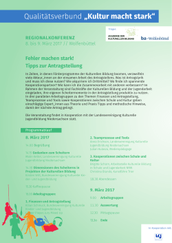 Programmflyer - Qualitätsverbund „Kultur macht stark”