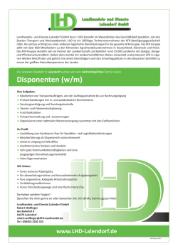 Disponenten (w/m)