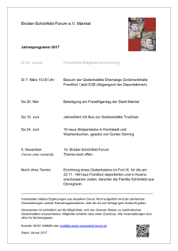 Jahresprogramm 2017 - Brüder-Schönfeld