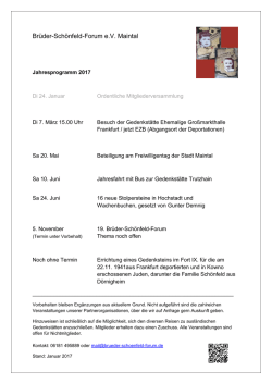 Jahresprogramm 2017 - Br&uuml;der-Sch&ouml;nfeld