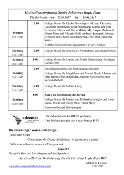Gottesdienstordnung Sankt Johannes Bapt
