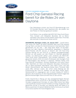 Ford Chip Ganassi Racing bereit für die Rolex 24 von Daytona
