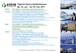 Wochenprogramm Steyr | 30. Jänner - 5