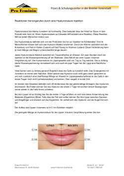 Hyaluron reaktionen