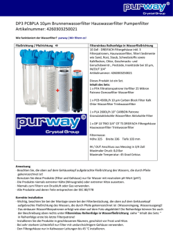 DP3 PCBPLA 10&micro;m Brunnenwasserfilter Hauswasserfilter