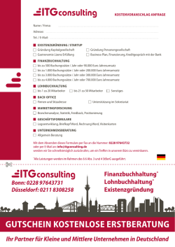 gutschEin kostEnLosE ErstbEratung