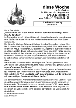 diese Woche - Herzlich Willkommen in der Pfarrei Deutschland