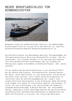 Neuer Berufsabschluss für Binnenschiffer