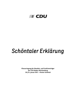Schöntaler Erklärung - CDU Baden