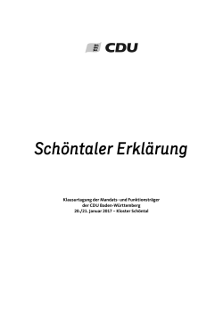 Sch&ouml;ntaler Erkl&auml;rung - CDU Baden