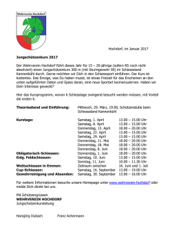 JS-Schiessdaten 2017 - Wehrverein