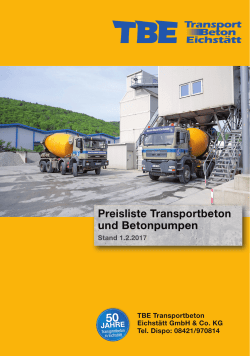 TBE Preisliste 2017