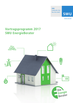 Vortragsprogramm 2017 SWU EnergieBerater