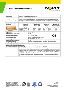 ISOVER Produktdatenbl&auml;tter Glaswolle 09.2016