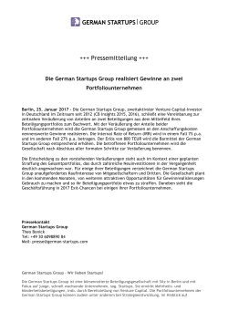 Pressemitteilung - German Startups Group