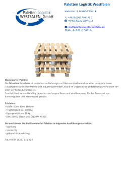 D&uuml;sseldorferpaletten - Paletten Logistik Westfalen GmbH