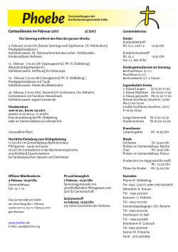 Gottesdienste im November 2015 11/ 2015