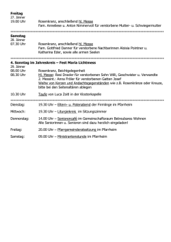 Dienstag, 17. J&auml;nner 2017, 9:30 bis 10:30 Uhr, Gemeinschaftsraum
