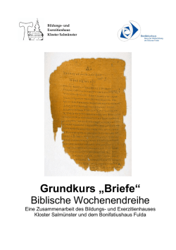 Grundkurs &bdquo;Briefe&ldquo; - Bildungs- und Exerzitienhaus Kloster Salm&uuml;nster