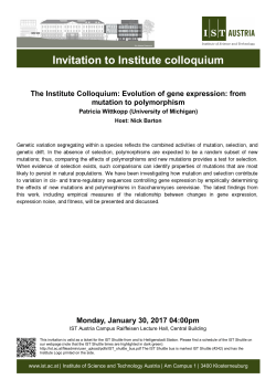 Invitation to Institute colloquium