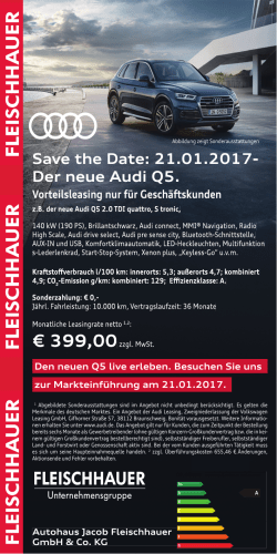 Save the Date: 21.01.2017- Der neue Audi Q5.