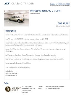 Mercedes-Benz 300 D (1980) GBP 19475