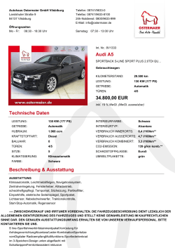 Audi A5 36.400,00 EUR Technische Daten