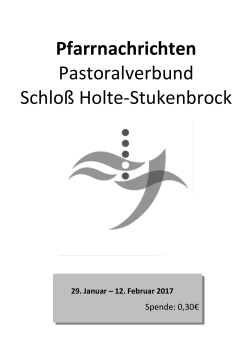 Donnerstag, 2. Februar 2017 - Pastoralverbund Schlo&szlig; Holte