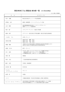 東京未来ビジョン懇談会 参加者一覧 ※1月25日時点