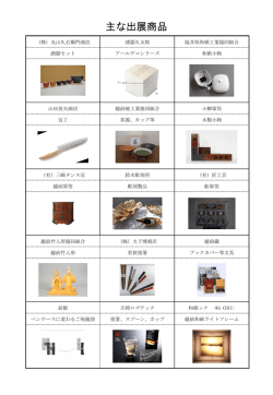主な出展商品 - 福井県ホームページ