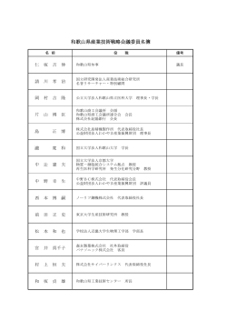 和歌山県産業技術戦略会議委員名簿
