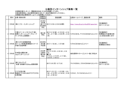 公募型インターンシップ募集一覧