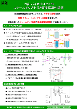化学・バイオプロセスの スケールアップ支援と事業