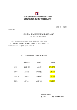 （北米輸入）KACHIDOKI BRIDGE V.006W スケジュール変更の件  2 M