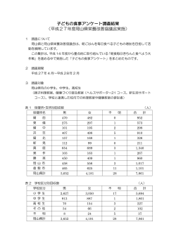 平成27年度子どもの食事アンケート調査結果 [PDFファイル
