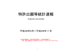 特許出願等統計速報