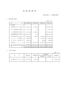 計算書類附属明細書