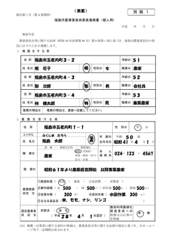 福島市五老内町1－1 福島 太郎 50 昭和 41 4 1 農家 024 123 4567