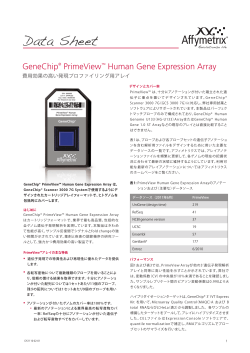 Data Sheet, GeneChip PrimeView Human Gene Expression Array