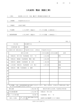 入札結果一覧表（建設工事）