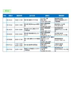 単位 開催日 講演時間 会の名称 連絡先 開催場所 1 05.13(土） 16:00